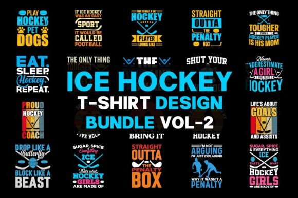 Ice Hockey T-shirt Vector Design VOL-2 Bundles Review