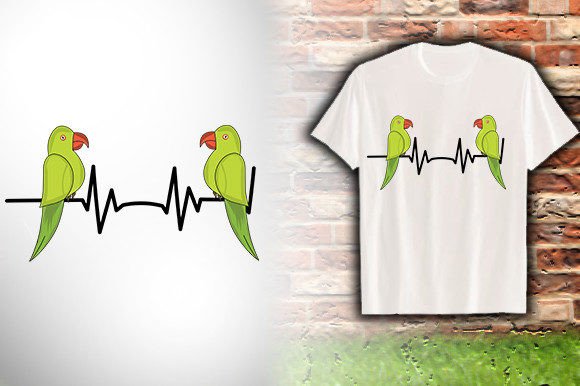Parrot Heartbeat Graphics for T-Shirt Designs