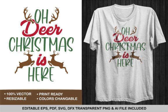Reviewing Oh Deer Christmas is Here T-shirt for Embroidery