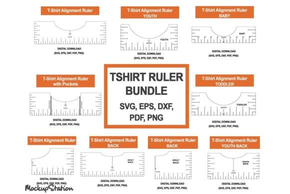 Tshirt Ruler SVG Bundle: Essential Graphics & Print Templates